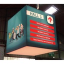 Enseigne suspendue 1500 x 1500 x ht 1500 m/m impression R°