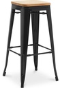 Tabouret Stylix en Bois - Métal noir