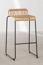Tabouret rotin (dossier bas) Eco Bois