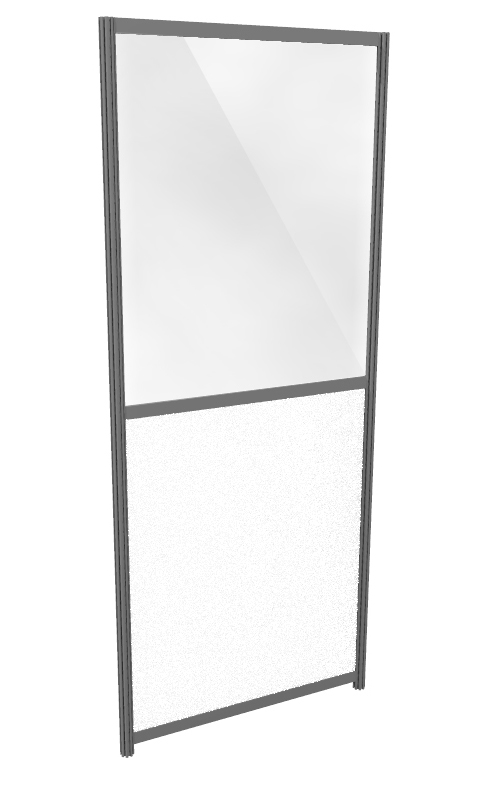 Cloison modulaire 1/2 vitrée 1 x ht 2.50 m